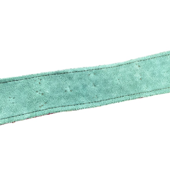 Lucky Brand Jute Embroidered Floral Belt Solid brass buckle Size XS - Picture 3 of 5